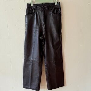 Vintage | Straight-Leg Leather Pants | Rock Grunge Y2K | Size 12